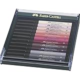 Estojo Canetas Ponta Pincel, Faber-Castell, Pitt Artist Brush, 267424, 12 Cores Tons de Pele, Multicor