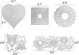 DailyTreasures 5 Set Cutting Dies Stencil 32Pcs Multi Shape Template Moulds view 3