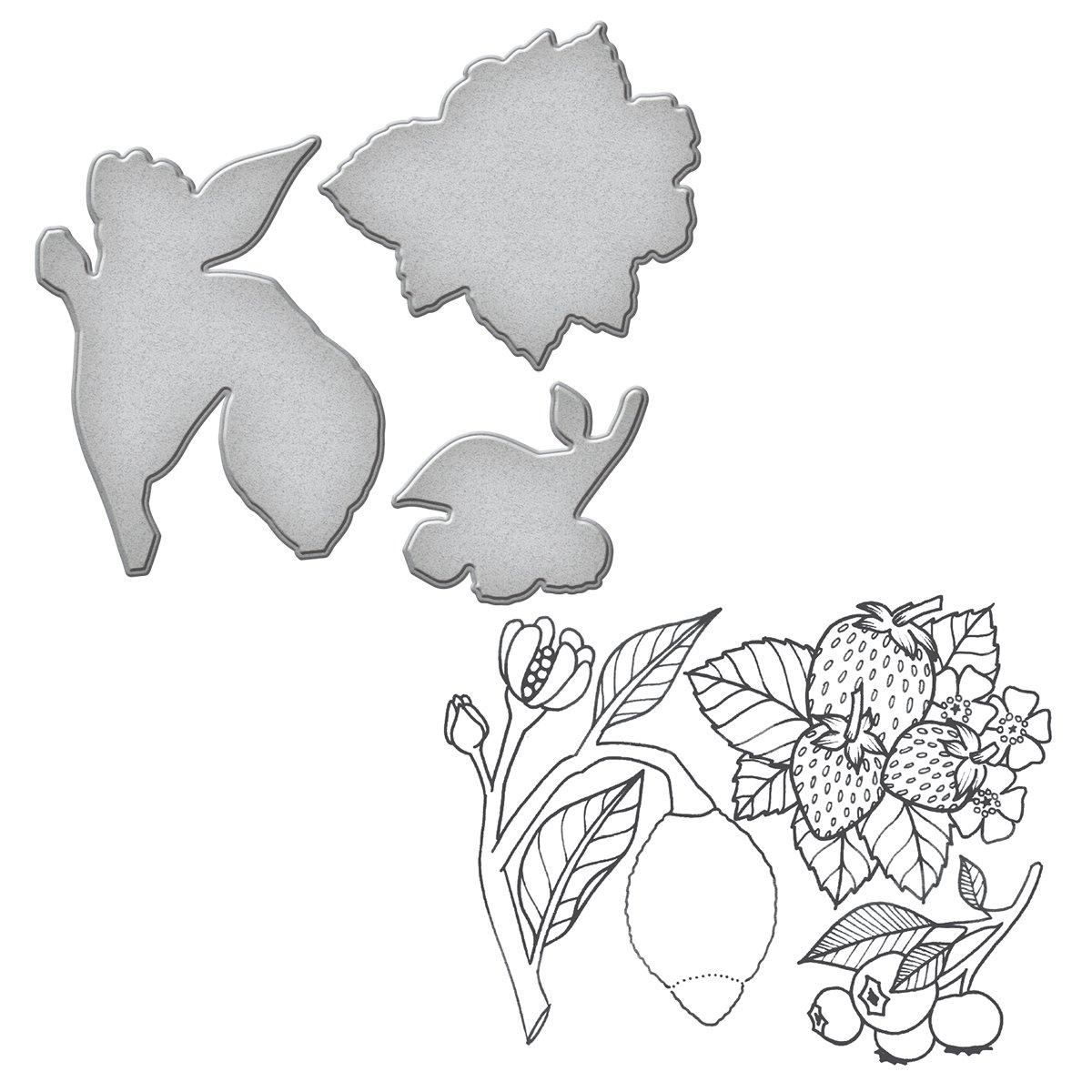 Spellbinders Lemon Stamp and Die Set, Multicoloured