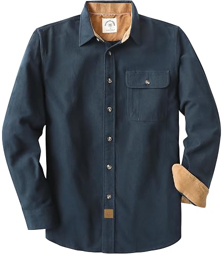 Amazon.com: Dubinik® 6 oz Flannel Shirt For Men Cotton Casual