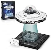 BNG UFO Space Building Block, UFO Toy Building Set | UFO Model Kit - Galaxy Star Spaceship Building Kit - Decor for Home Office - Spcae Collectible Gift for Adults Teens Boys