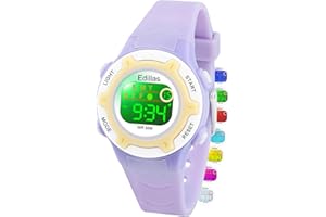 Edillas Kids Watches Digital Girls Boys, 7 Colors Waterproof Wristwatches for Child Sport Outdoor Multifunctional with Stopwatch/Alarm Watch Ages 4-12