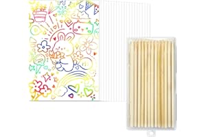 CITYROSY Rainbow Scratch Art Paper Sets100 PCS-White Magic Creative Drawing Paper - Arts and Crafts Kids Craft Activity Set for Wedding, Travel, Birthday Party Games, Camping,Christmas