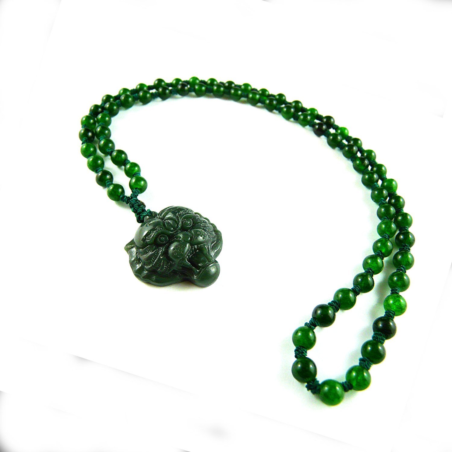 Tiger Pendant, Carved Jade Pendant, Jade Necklace, Tiger Necklace, Green Jade