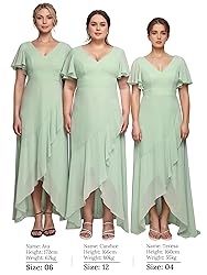 Ever-Pretty Women's Double V Neck A Line Ruffle Hem