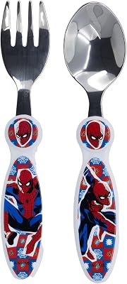 SET DE 2 CUBIERTOS METALICOS SPIDERMAN ARACHNID GRID