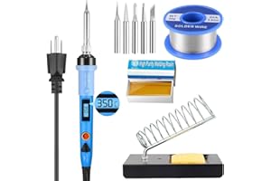 Electronics Soldering Iron Kit - 80W Digital LCD Solder Gun with ON/OFF Switch Adjustable Temperature Controlled and Fast Hea