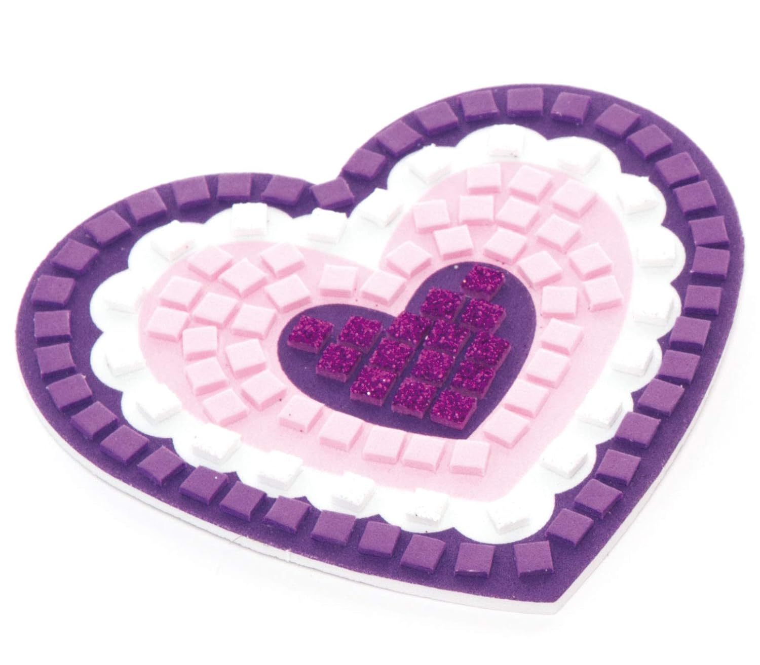Baker Ross AW109 Mosaic Heart Coaster Kits (Pack of 6) For Kids to Make and Gift For Mothers Day/Valentines Day - Image 5