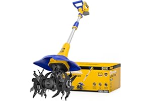 Electric Tiller for Gardening Compatible with Dewalt 20V Battery(Tool Only),330RPM Garden Tiller with 48 Steel Tines,9'' Till