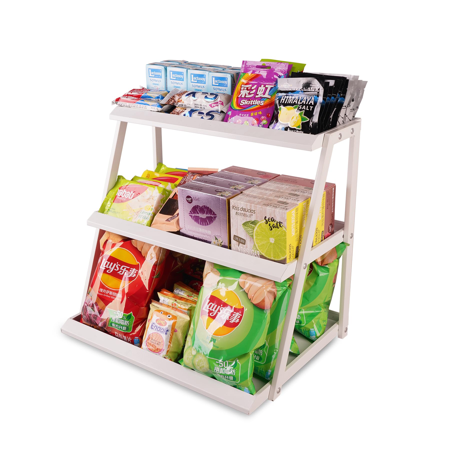 Photo 1 of WWN 3 Tier White Candy Display - Snack holder with snack holder - Display Stand for Vendors- Cupcake display stand –Tabletop Shop Retail Display (WHITE)