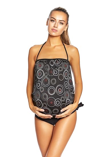 Octopus Attraktiver Schwangerschafts-Badeanzug Umstands-Tankini/Slip/Bandeau/Neckholder/verstellbare Träger f2926