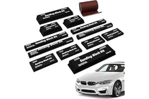 ATDSETR Sanding Block Kit 12 Piece,Flexible EVA Foam Wet or Dry Sanding Blocks Kit for Automotive Sanding or Woodwork Sanding,Light,Hard,Black,Flexible