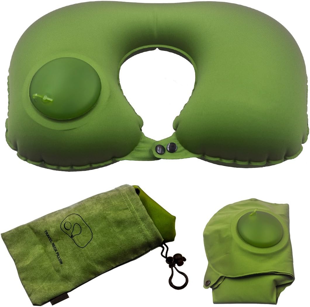 yoda - Inflatable Pillow, U Travel Pillow, Portable Travel Pillow, (Green)