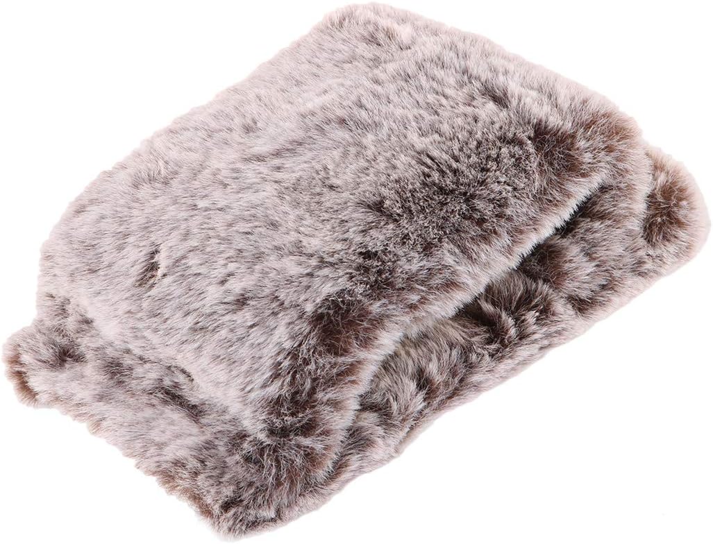 Soft Plush Phone Case Cute Fashion Winter Keep Warm Fur Shockproof Wristband Grip Phone Cover for Samsung Galaxy C5 Pro (Brown)