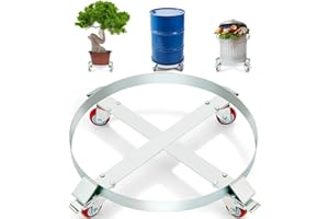 VEVOR 55 Gallon Heavy Duty Drum Dolly, 1000lbs Load Capacity, Barrel Dolly Cart Drum Caddy, Non Tipping Hand Truck Capacity D