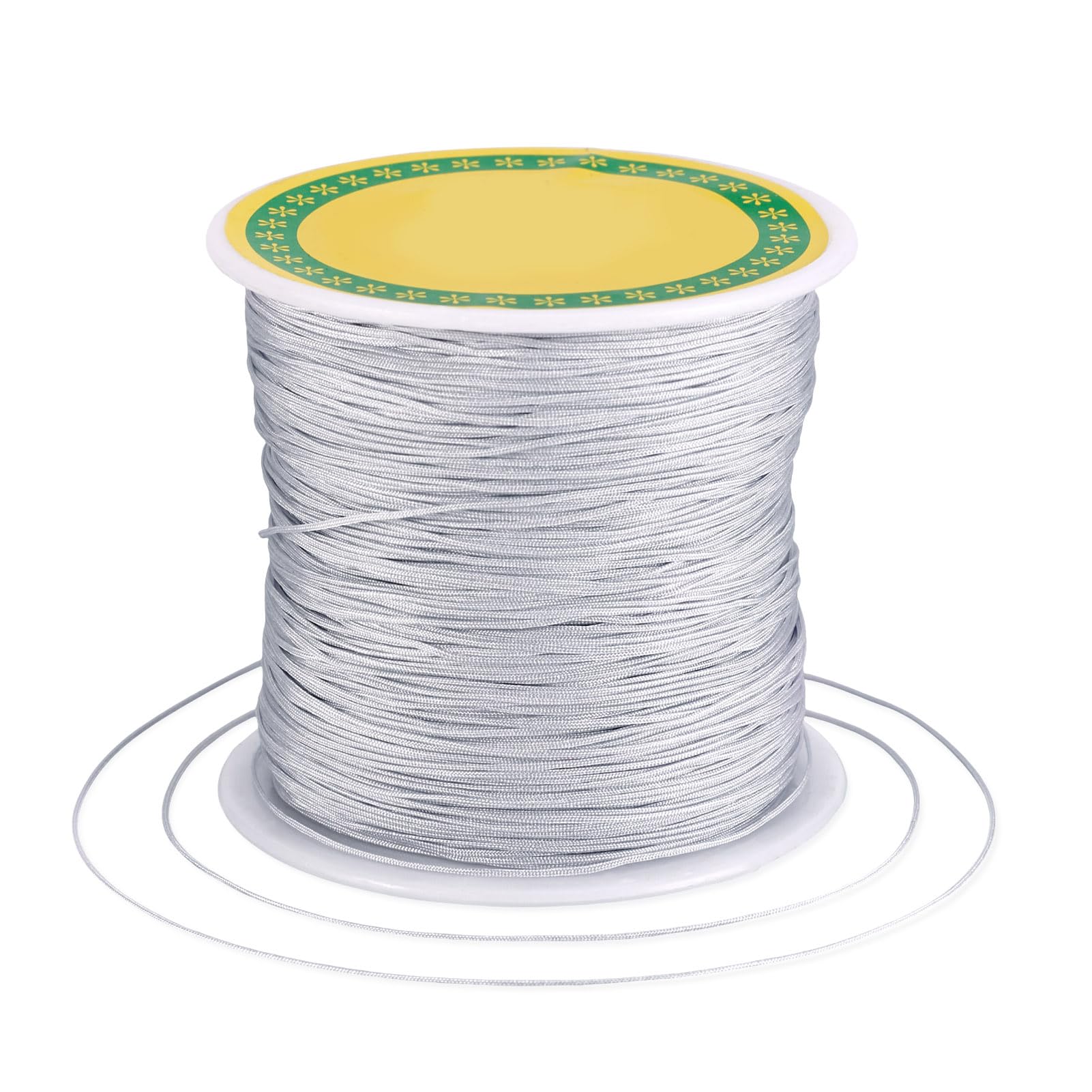 Craftdady 150yards 0.5mm Nylon Cord Braided Beading Thread Chinese Knotting Macrame Rope Cord String for DIY Bracelet Necklace Jewelry Making, Light Grey