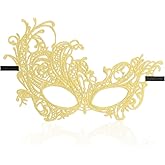 LAOTIDui Masquerade Mask for Women,Lace Mask,Venetian Mask,Mardi Gras Mask,Black,Gold,Colored,Blue,White,Silver