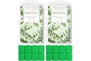 STRN Wax Melts Long Lasting Scented Wax Cubes, Soy Wax Cubes for Warmers Candle Making Wax, Eucalyptus & Sage (2 x 2.5oz)