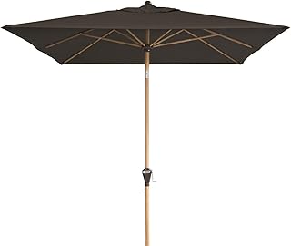 Doppler Alu Wood – Rechteckiger Sonnenschirm für Balkon und Terrasse – Edle Holzoptik – 300x200 cm – Anthrazit