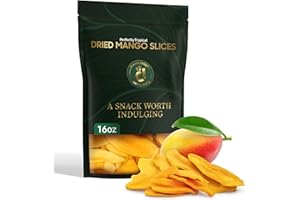 Cravers Delight Lightly Sweetened Dried Mango Slices – 16 oz Sliced Dehydrated Mango Dried Fruit in Bulk, Low Sugar Added – Healthy Dry Fruit Snacks for Kids and Adults – Non-GMO, Gluten Free, Vegan