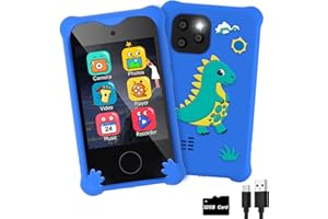 FKATEEN Kids Smart Phone for Boys Dinosaur Gifts for Boys 3-7 Years Old Touchscreen Phone Music Player Camera Toys Christmas Birthday Gifts for 3 4 5 6 7 Year Old Boys 32G SD Card