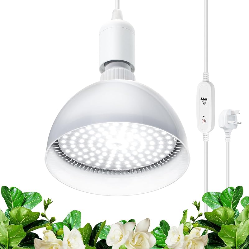 Barrina Grow Light Bulb with Timing 25W Full Spectrum 120 LEDs 4H 9H 14H Timer