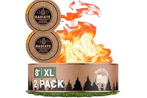 Radiate 2 Pack XL 8" Portable Campfire As Seen On Shark Tank - Up to 5 Hours of Burn Time, Reusable Travel Fire Pit for Camping, Patios and Beach Days - Great Alternative to a Real Fire - Made in USA