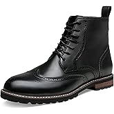 Jousen Mens Boots Premium Leather Cap Toe Casual Boots Chukka Dress Boots for Men