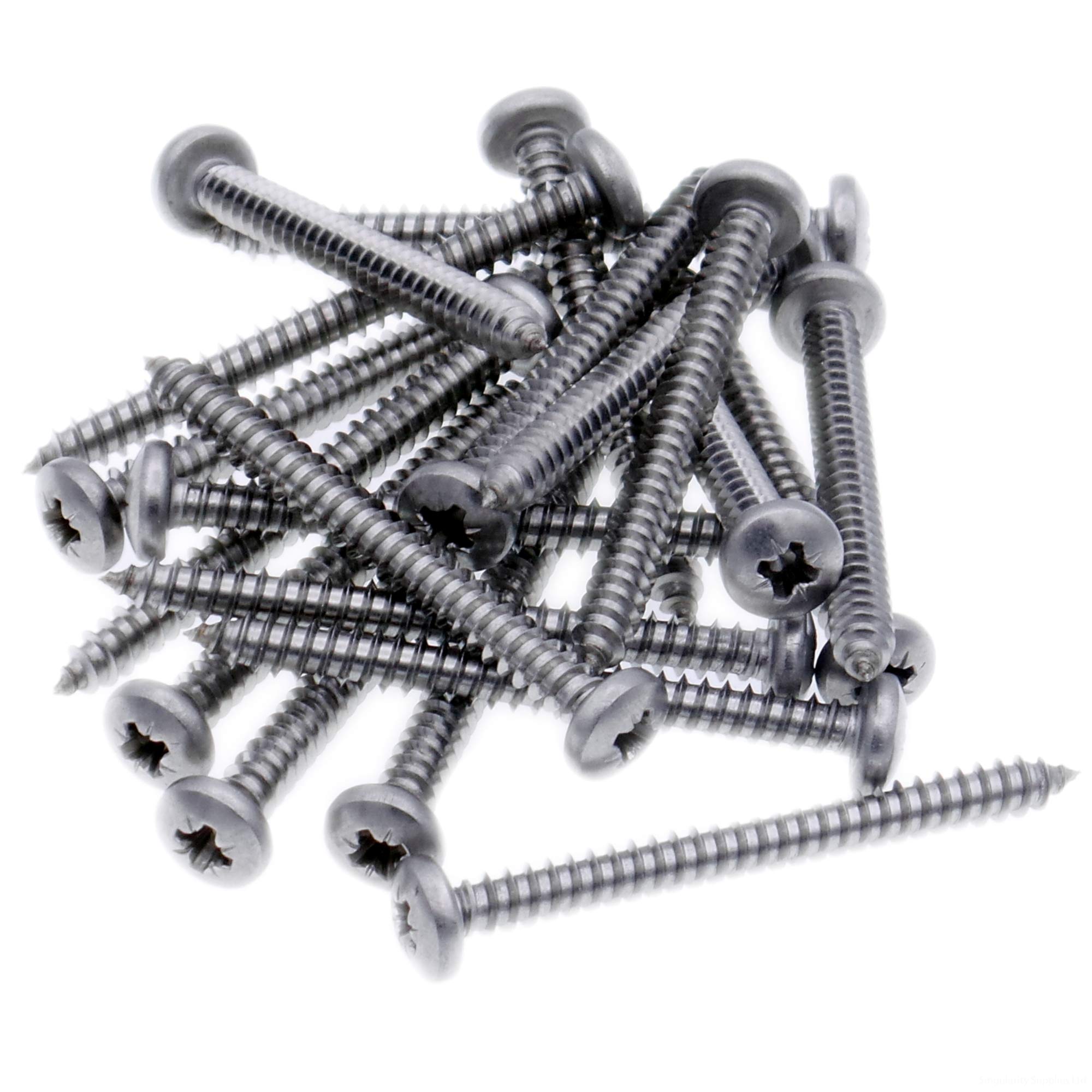 No.10 x 0.5 (4.8mm x 13mm) Pozi Pan Self-Tapping Screw - Stainless Steel (A2) (Pack of 20)