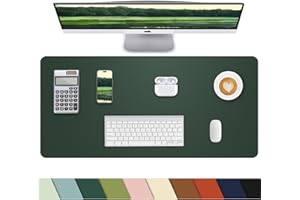 CEBOWA Leather Desk Pad Protector,Desk Cover mat,Office Desk mat,Laptop Mat for Desk, Non-Slip Desk Blotter,Waterproof Desk Writing Pad for Office/Home(23.6"x13.8",Dark Green)