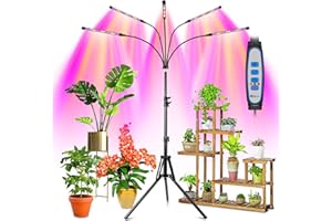 Wolezek Grow Lights for Indoor Plants, 100 LEDs Full Spectrum Plant Lights for Indoor Growing with Adjustable Stand, 5-Heads 