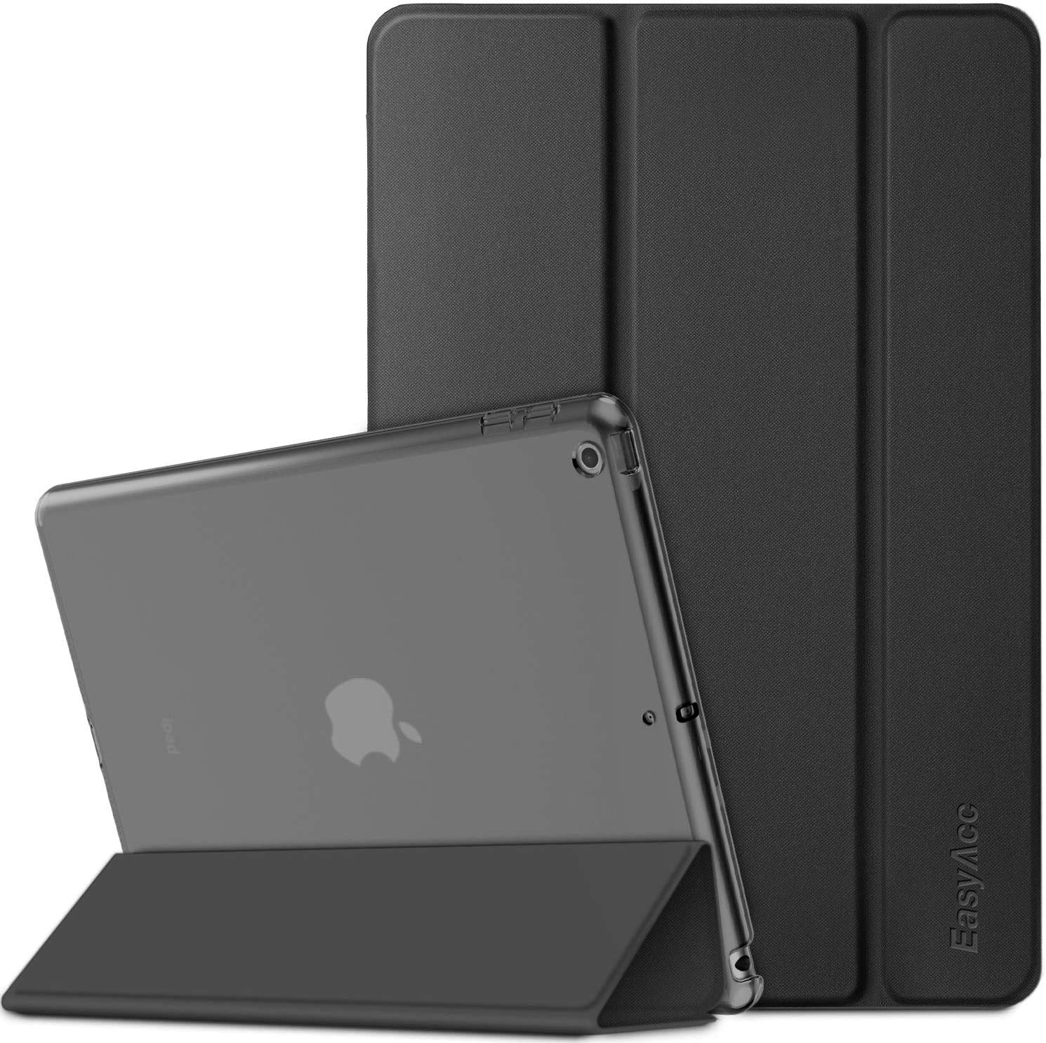 EasyAcc Case Compatible with iPad 9.7 2018 / iPad 6th Generation/iPad 2017 / iPad 5th Generation(NOT for Air 1st/Air 2), Ultra Thin Translucent Cover Auto Wake Up/Sleep, Black — image 1