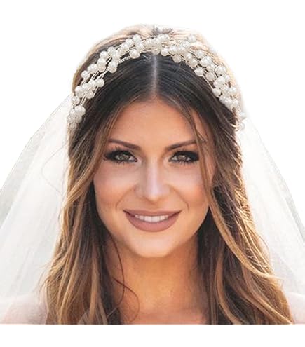 Amazon.com: YERTTER Vintage Wedding Pearl Beads Crystal  display picture 1