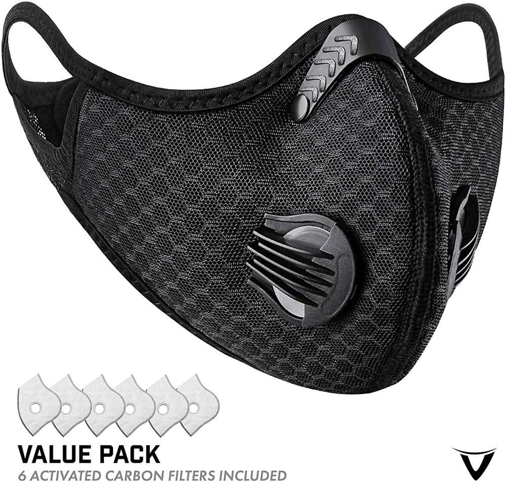 Dust Mask -Reusable Activated Carbon Dustproof Respirator Safety Mask with Extra Carbon Filters for Pollution Protection Pollen Allergy Woodworking,Running,Cycling,Outdoor Activities
