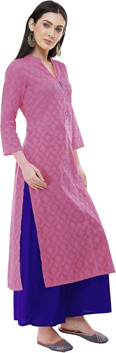 Kouture Women S Pink Colour Cotton Casual Indian Kurti Dress And Tunic Tops For Ladies At Amazon Women S Clothing Store Kouture Women S Pink Colour Cotton Casual Indian Kurti Dress And Tunic Tops For Ladies At Amazon Women S Clothing Store