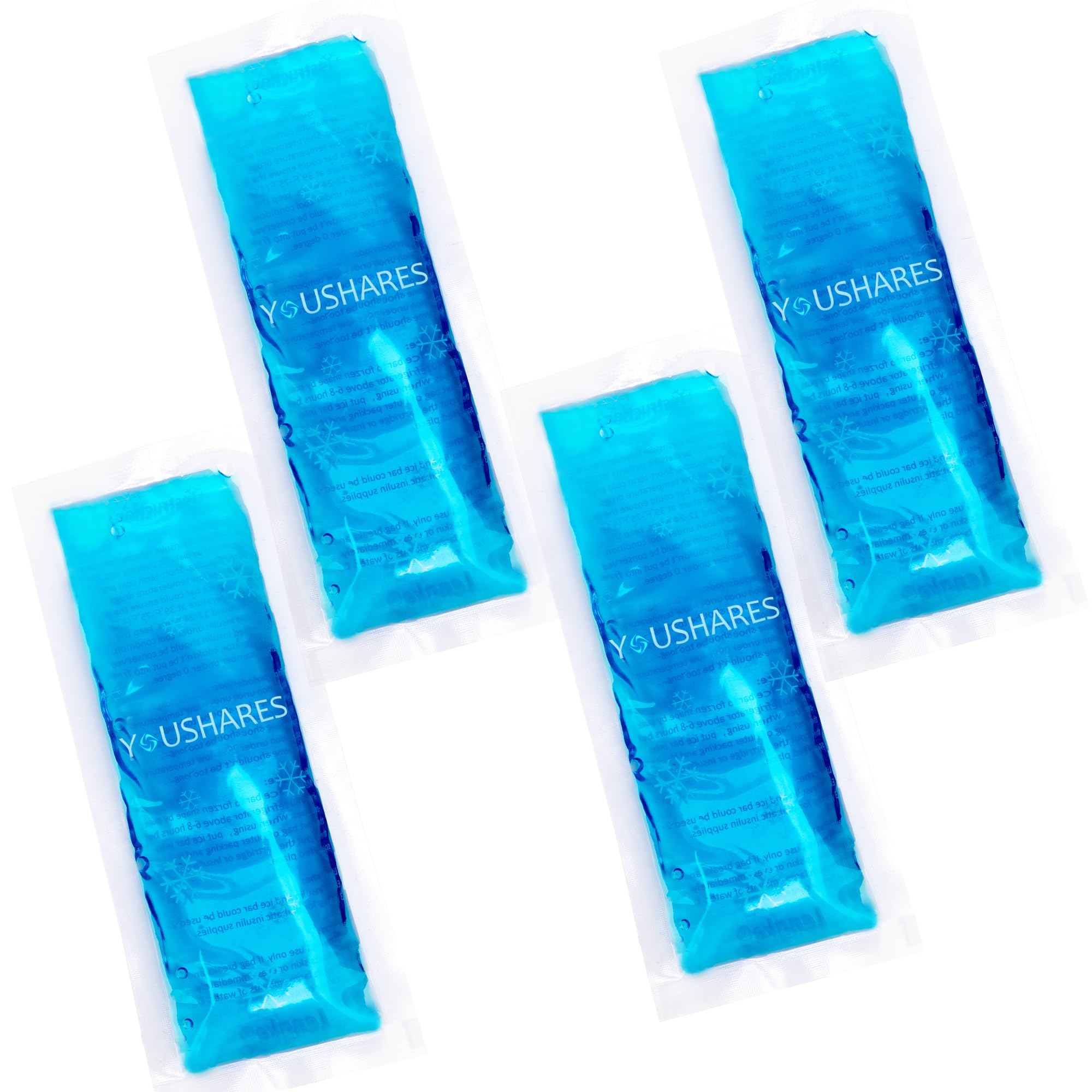YOUSHARES Ice Packs for Cooling Insulin - Reusable Freezer Packs Instant Hot Or Cold Gel Pack for Injuries and Suitable for Insulin Cool Storage Bag（4 Packs）