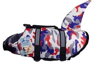 ANPTER Dog Life Jacket for Swimming Boating Pool,Shark Camo Doggy Water Vest with Reflective Stripes for Small Medium and Large Dog