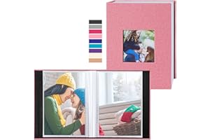 Ywlake Small Photo Album 4x6 50 Pockets 2 Packs, Linen Cover Picture Album with Plastic Sleeves Pages Holds Top Loading Verti