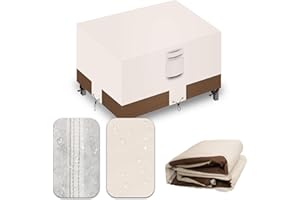 CNCZMH Heavy Duty Patio Furniture Covers Waterproof, 600D Outdoor Furniture Cover Waterproof for Sectional Sofa Couch, Outdoor Dining Table and Chair Set Covers 74''L x 47''W x 28''H Beige Brown