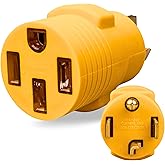 MECMO 14-30P to 14-50R Level 2 EV Charger Adapter - 30 Amp 4 Prong Newer Dryer Plug to 50 Amp EV Tesla Female Connector, Supp