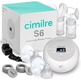 Cimilre S6 Adjustable Double Electric Breast Pump | 85 setting combinations with adjustable speed &amp; strength, GentleFlow Technology, LCD and night light