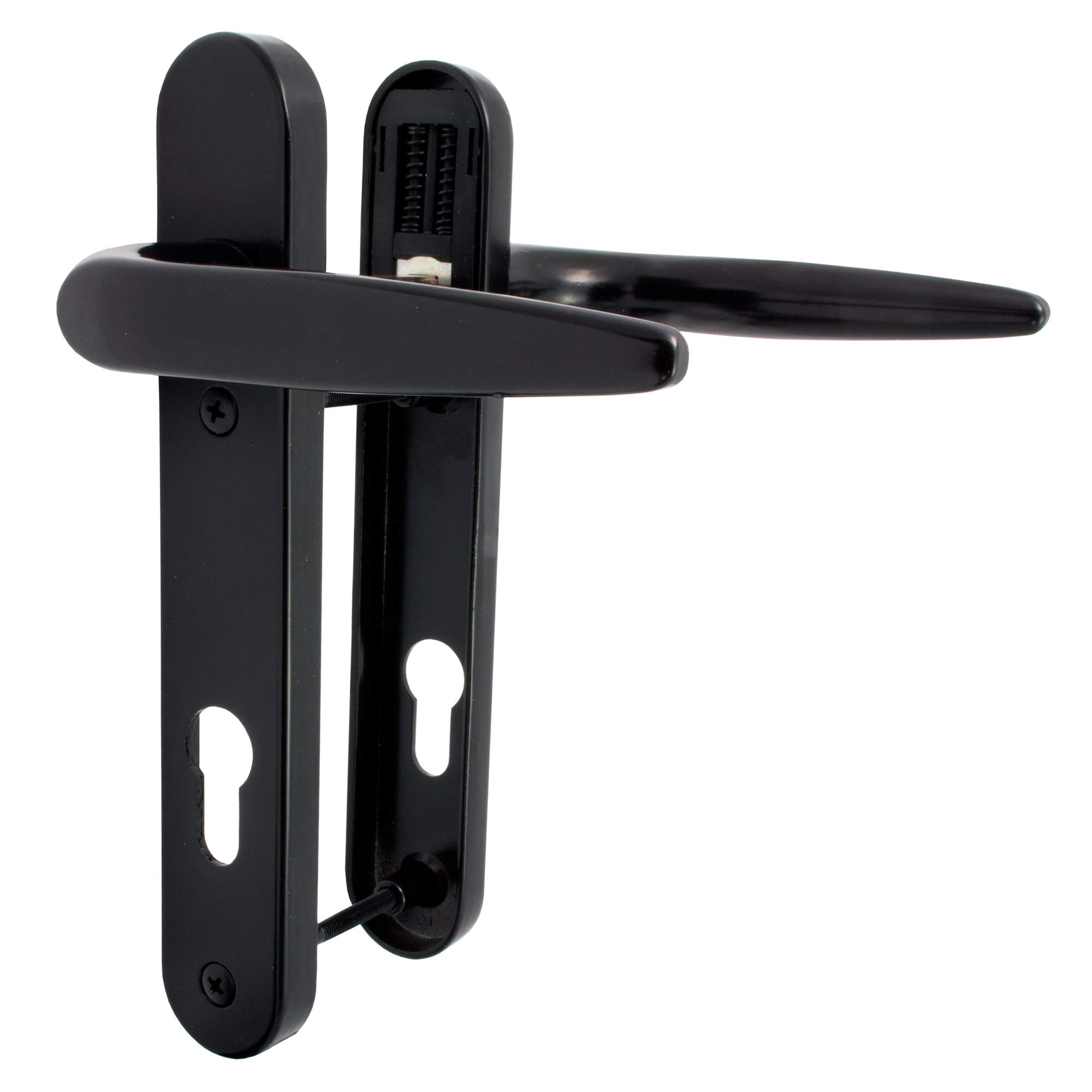 Trojan Sparta Black Door Handle 92PZ 122mm Screws Short Lever/Lever Powder Coated