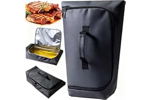 SCAUSY BBQ Blanket for Resting Meat, Leak-Proof Insulated Meat Resting Bag, 270°Top Opening for Large Briskets, Turkey, Washable Smoker Accessories Gifts for Men, Christmas Stocking Stuffers for BBQ Lovers