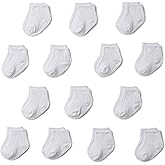 Amazon Essentials Unisex Babies' Non Slip Grip Ribbed Ankle Socks, 14 Pairs