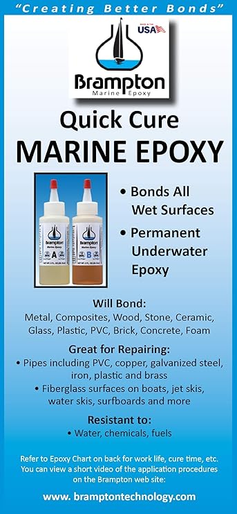 Amazon Com Brampton Marine Epoxy Strong Bonding For Boat Repair Bonds In 30 Minutes Water Resistant 4 Ounces Home Improvement