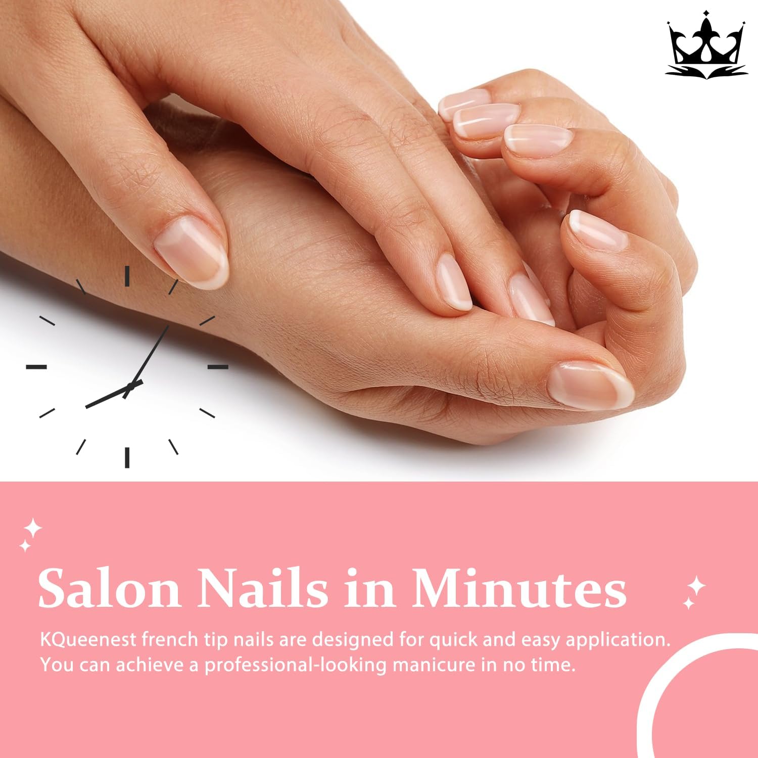 KQueenest 30 Pcs Brown French Tip Press on Nails Short Almond Nails Acrylic Medium Natural Nude Fake Nails Press ons Classic Glue on Nails Short Gel French Tip Nails Fall Nails for Women Manicure - Image 7