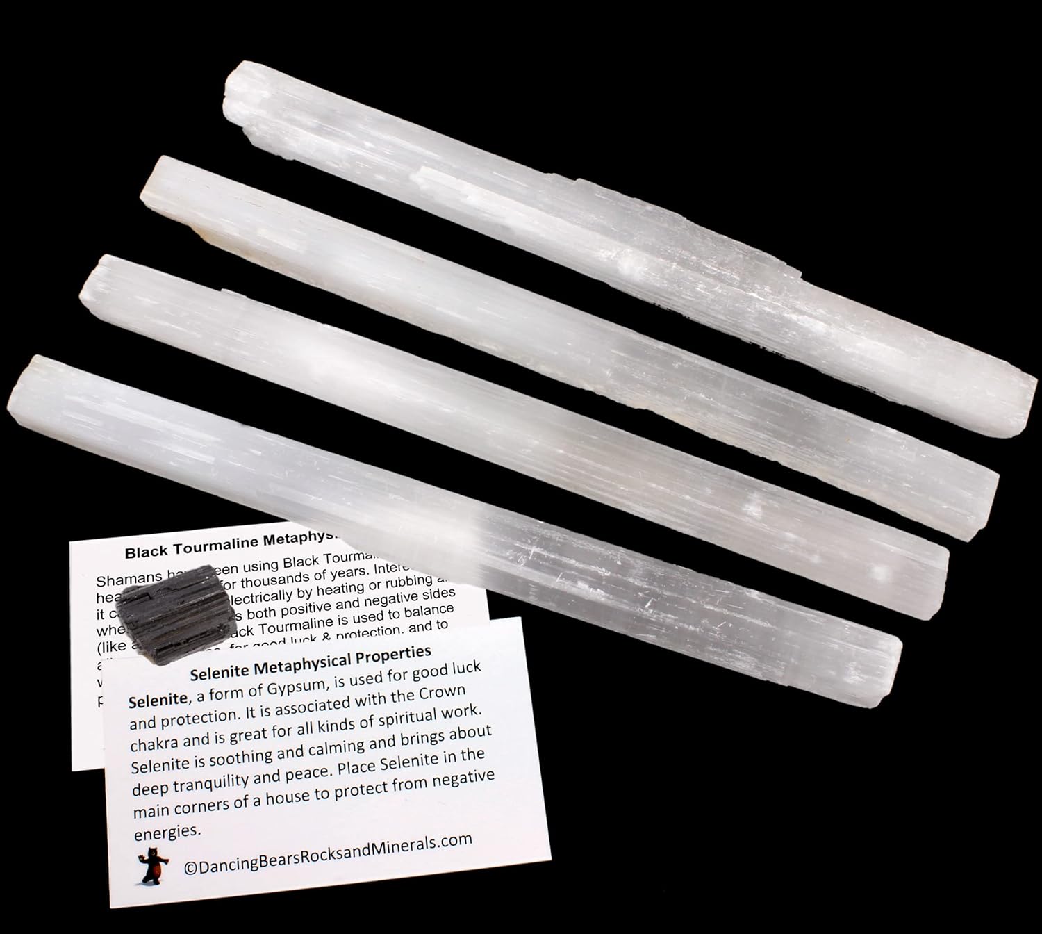 Indoor Fountains & Accessories - Selenite (4) Large Sticks, Approx. 6-8