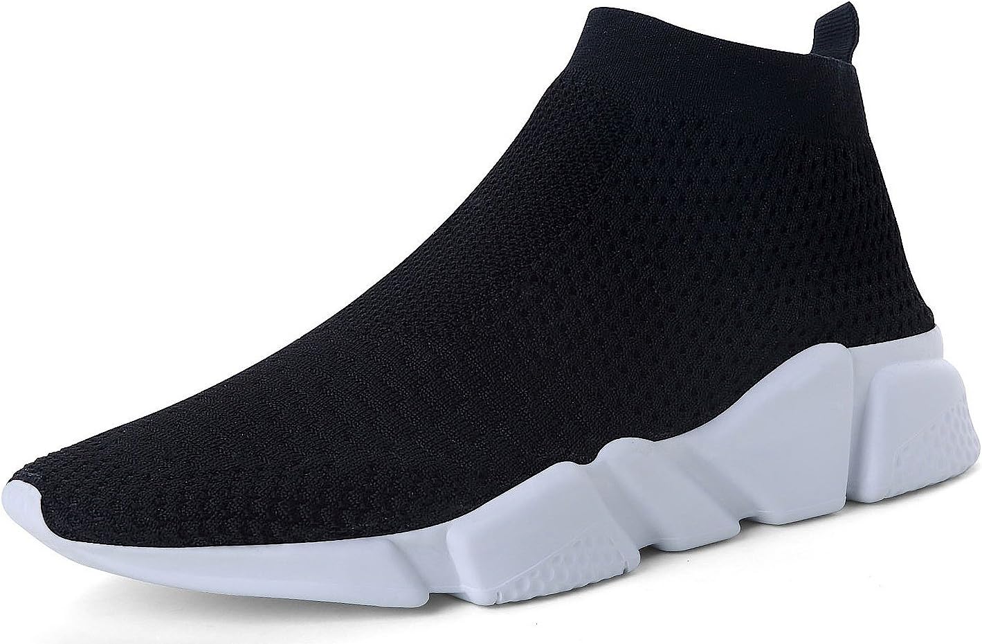LANDEER Men and Women's Athletic Walking Shoes Mesh Fabric Utra-Lightweight Fashion Sneakers Breathable Running Shoes,Black,12 B(M) US