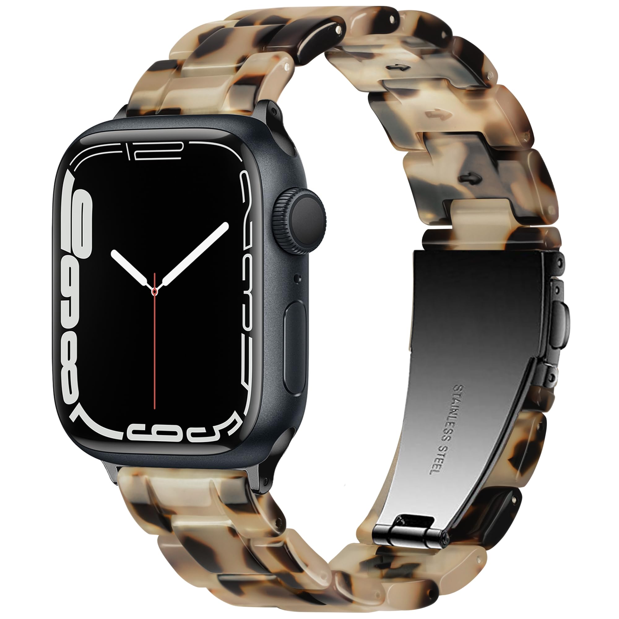 Vamyzji Compatible with Apple Watch Strap 42mm(Series 11 10) 41mm 40mm 38mm, Light Resin Waterproof Sport Tortoise iWatch Strap, Stainless Steel Clasp for Apple Watch Serie 11 10 9 8 7 6 5 4 SE 3 2 1 — image 1