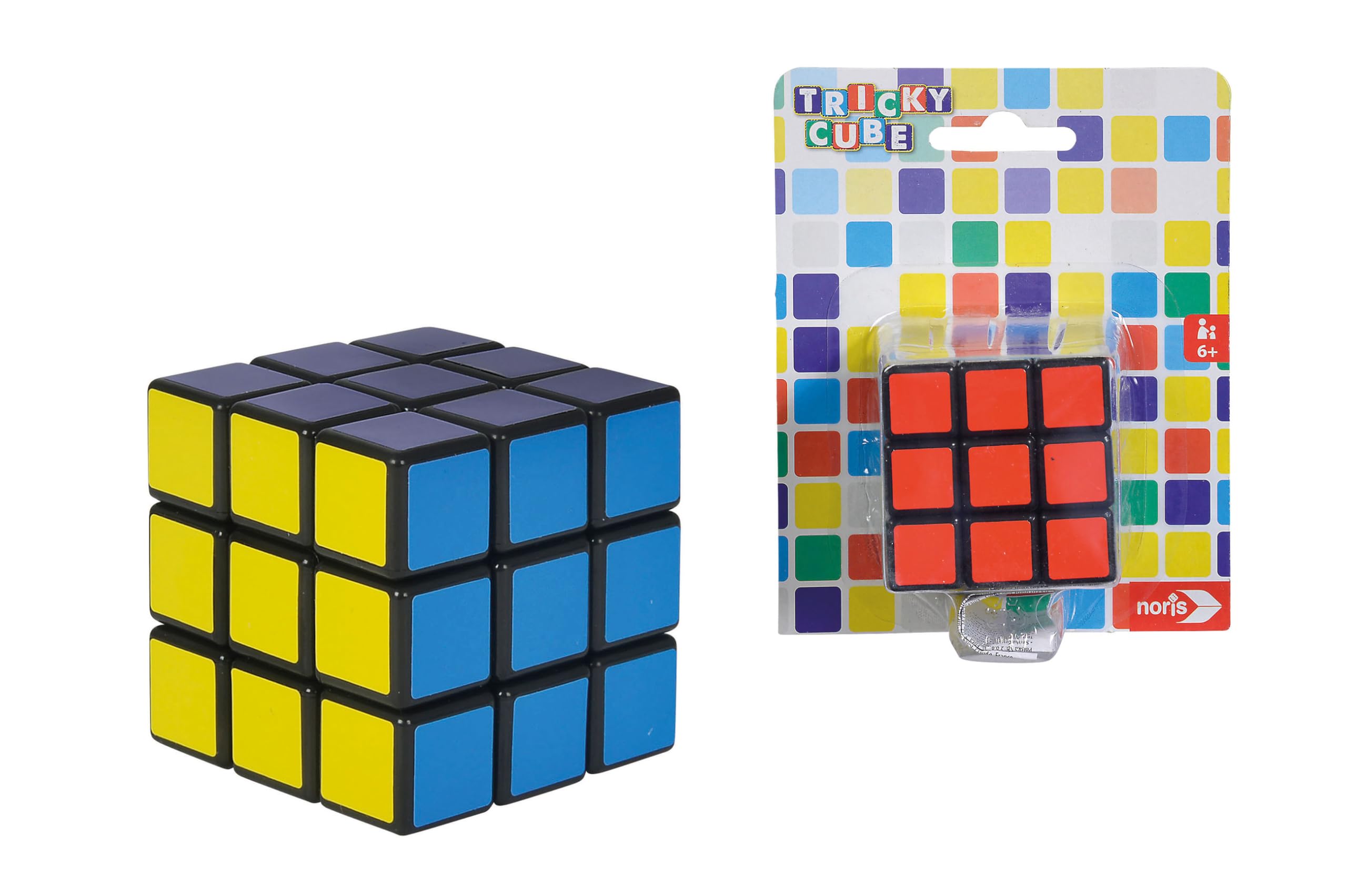 Noris 606131786 - Tricky Cube, the classic for promoting spatial thinking, for children from 6 years, white with colourful dots